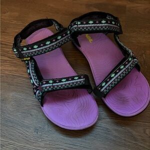 Teva Women's Black and Purple Sandals